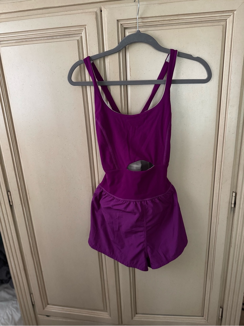 FREE PEOPLE Purple Activewear Romper with Cutout
